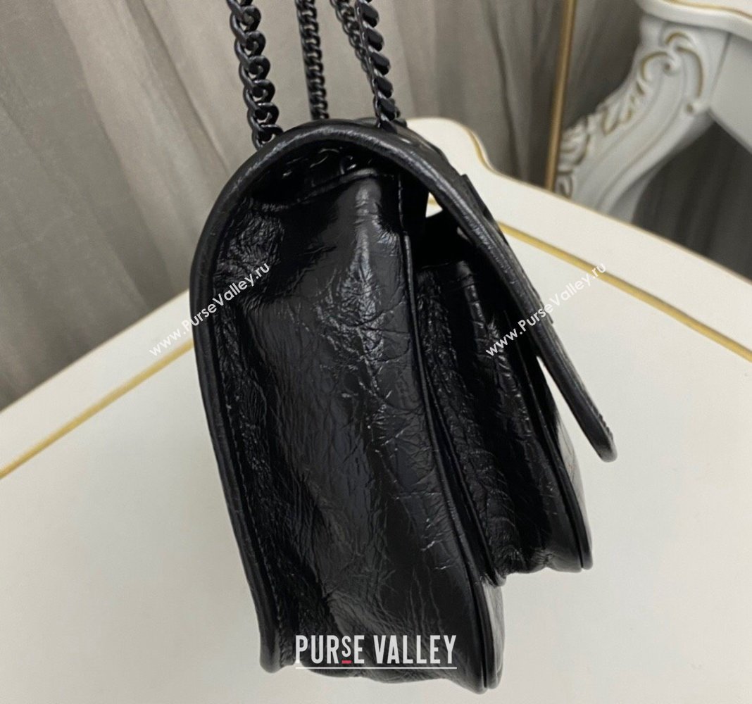 Saint Laurent Niki Baby in Crocodile Embossed Leather 633151 All Black 2023 (nana-231129041)