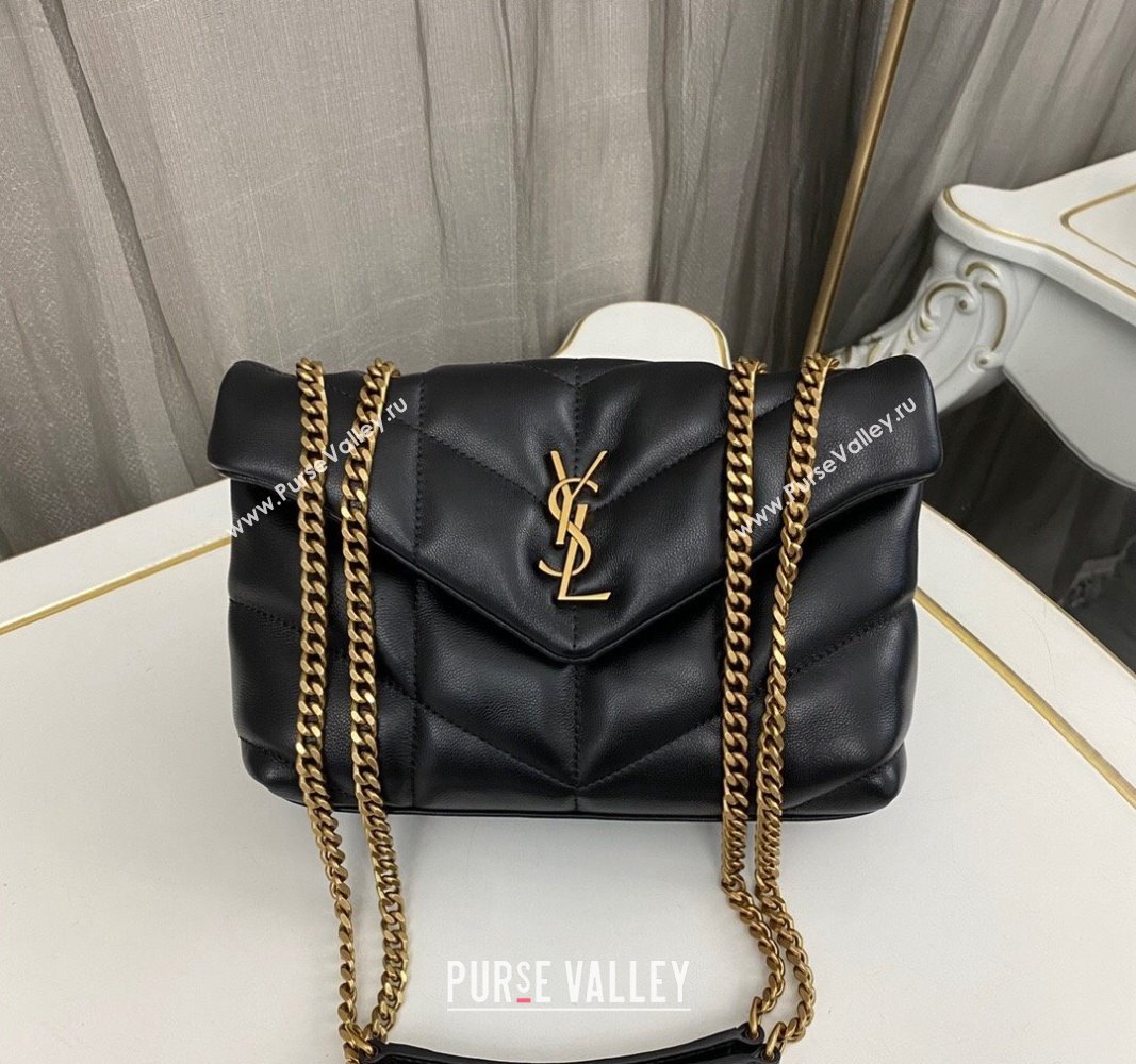 Saint Laurent Toy Puffer Bag in Lambskin 759337 Black/Gold 2023 (nana-231129043)