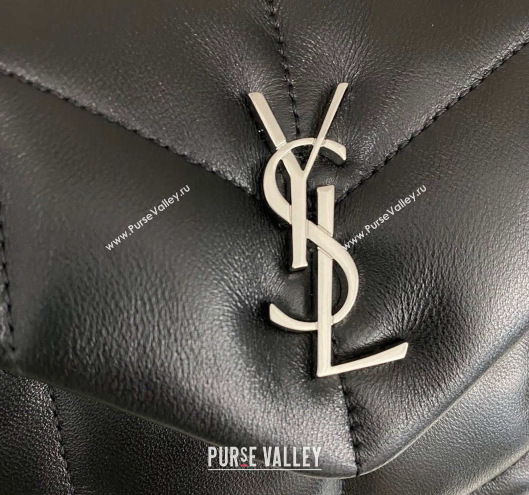 Saint Laurent Toy Puffer Bag in Lambskin 759337 Black/Silver 2023 (nana-231129044)