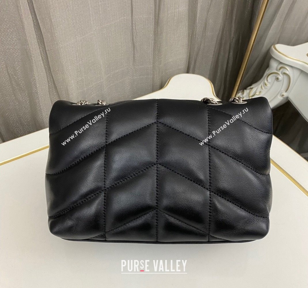 Saint Laurent Toy Puffer Bag in Lambskin 759337 Black/Silver 2023 (nana-231129044)