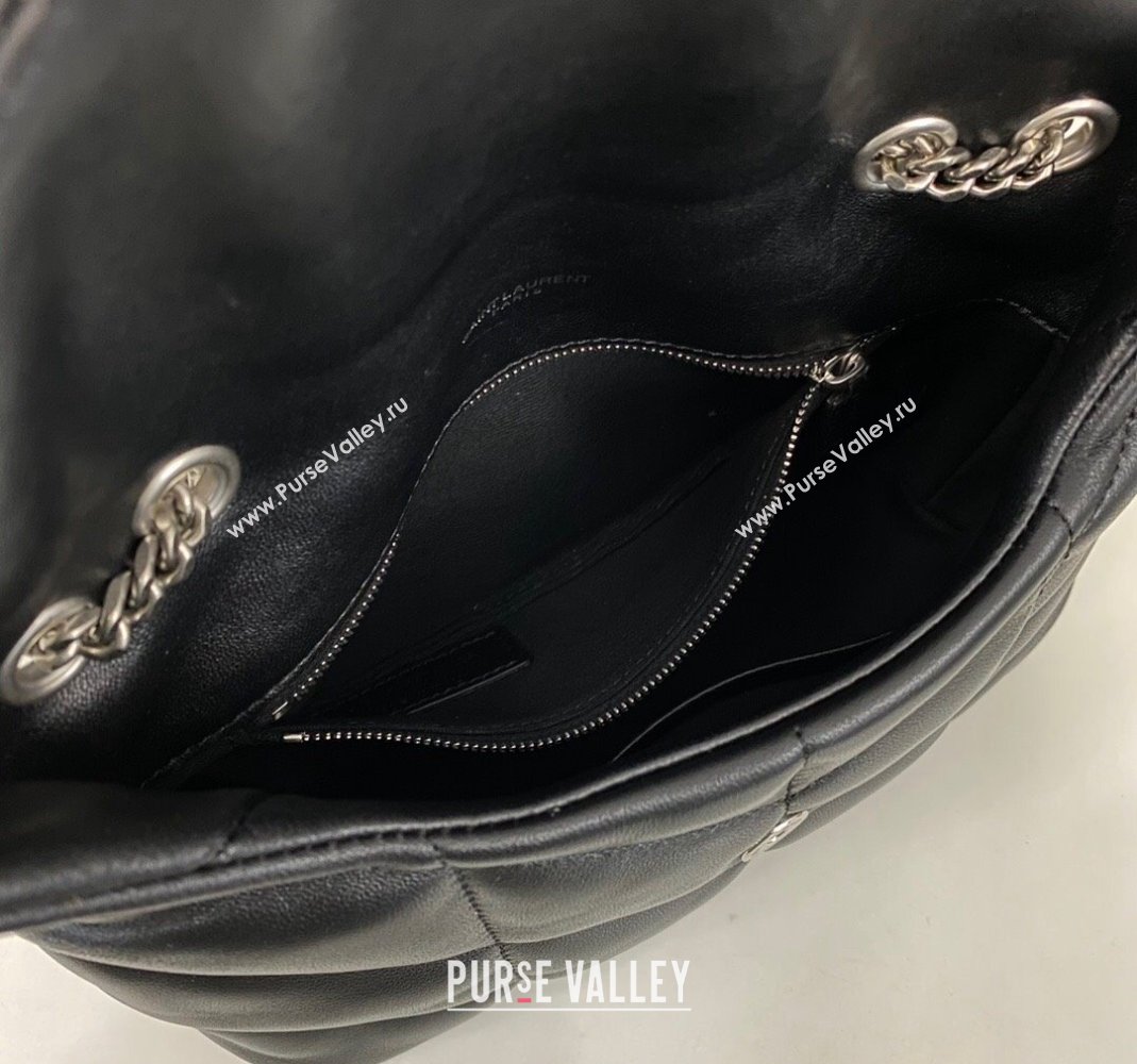 Saint Laurent Toy Puffer Bag in Lambskin 759337 Black/Silver 2023 (nana-231129044)