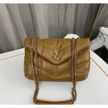 Saint Laurent Toy Puffer Bag in Lambskin 759337 Hony Brown 2023 (nana-231129046)