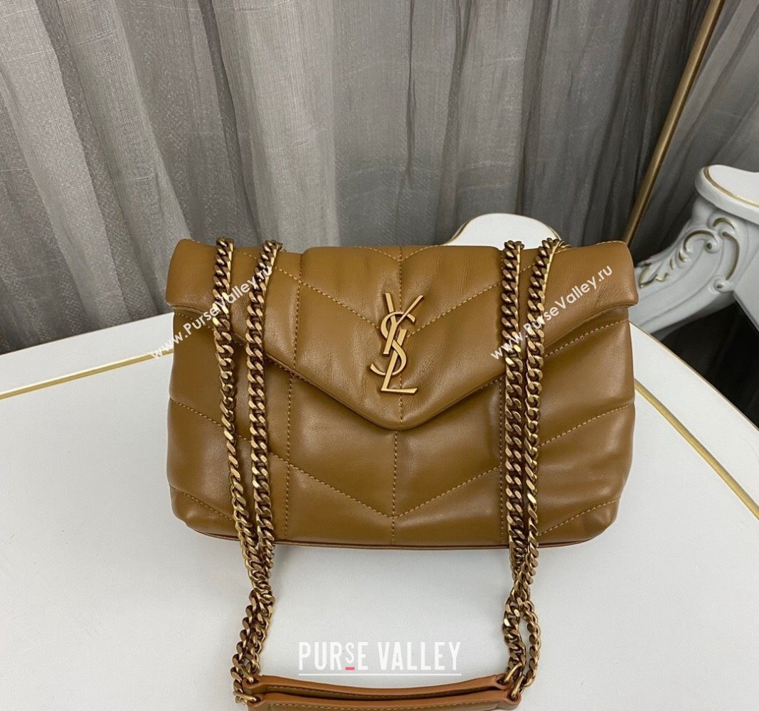 Saint Laurent Toy Puffer Bag in Lambskin 759337 Hony Brown 2023 (nana-231129046)