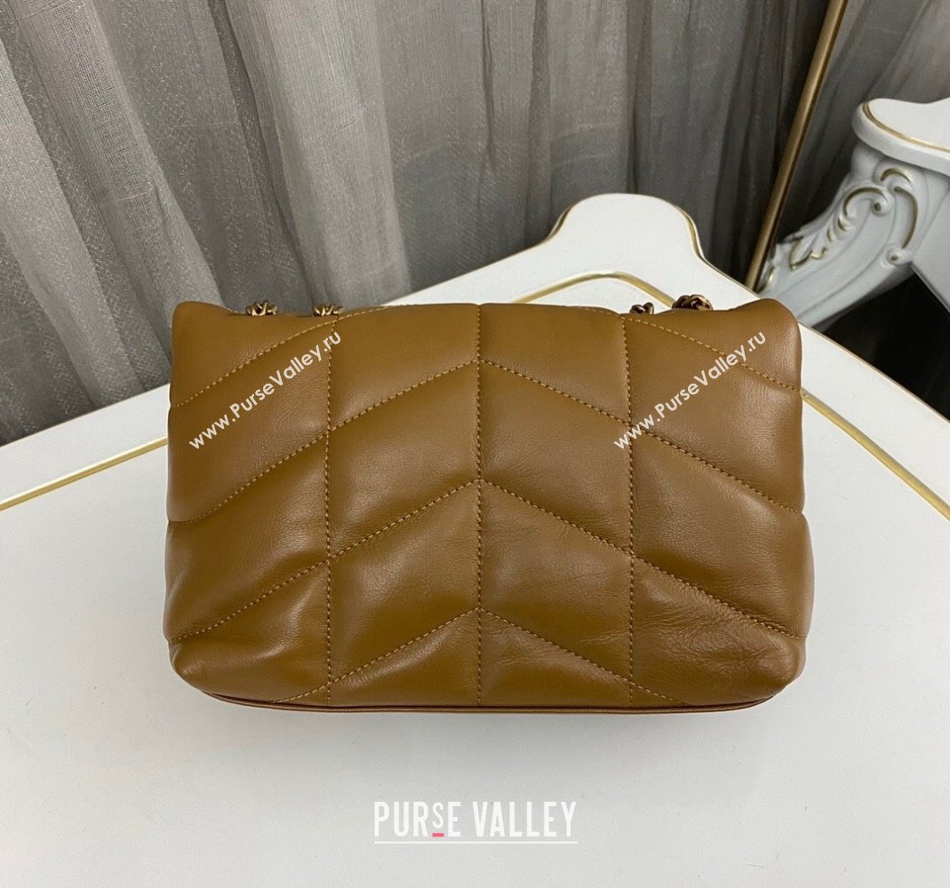 Saint Laurent Toy Puffer Bag in Lambskin 759337 Hony Brown 2023 (nana-231129046)