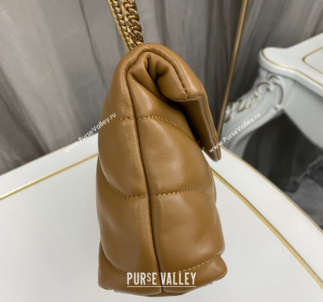 Saint Laurent Toy Puffer Bag in Lambskin 759337 Hony Brown 2023 (nana-231129046)