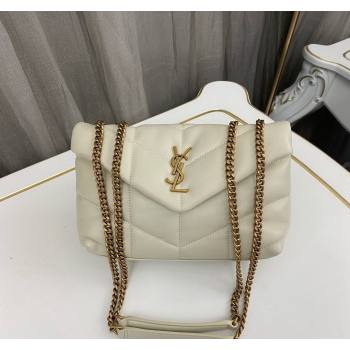 Saint Laurent Toy Puffer Bag in Lambskin 759337 Blanc Vintage White/Gold 2023 (nana-231129048)