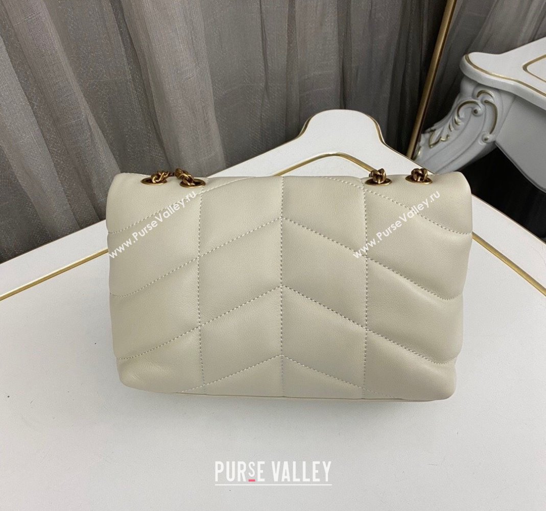 Saint Laurent Toy Puffer Bag in Lambskin 759337 Blanc Vintage White/Gold 2023 (nana-231129048)