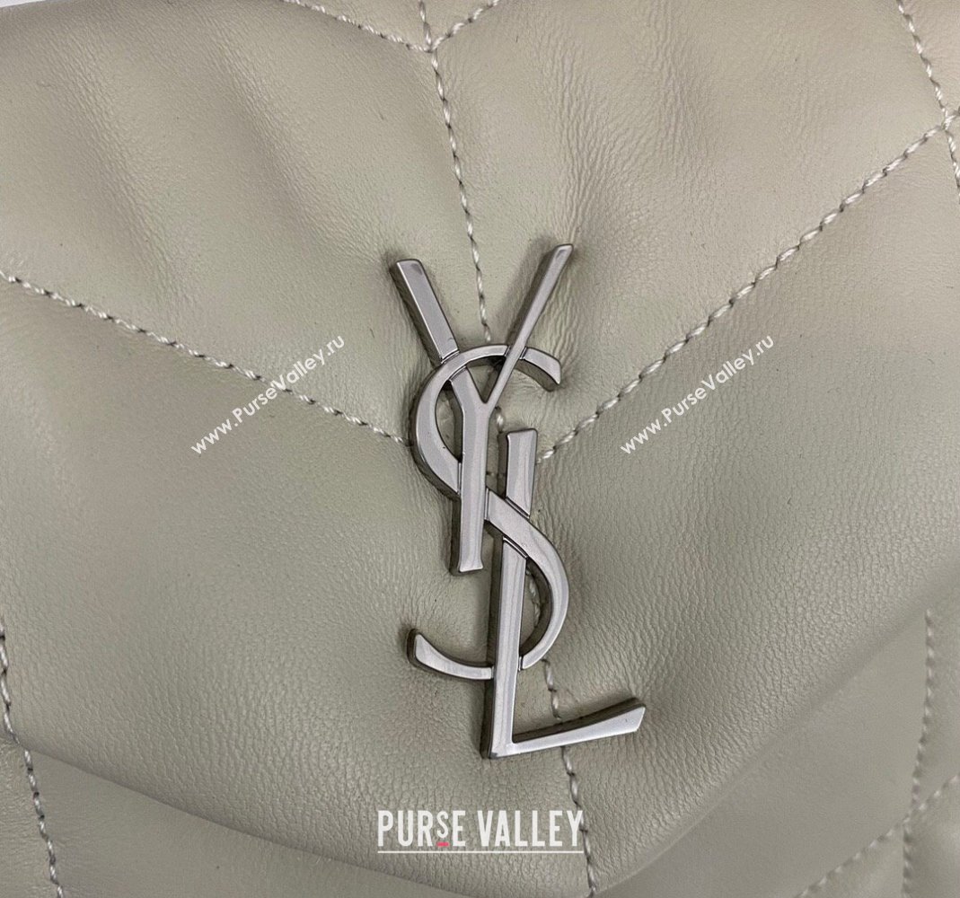 Saint Laurent Toy Puffer Bag in Lambskin 759337 Blanc Vintage White/Silver 2023 (nana-231129049)