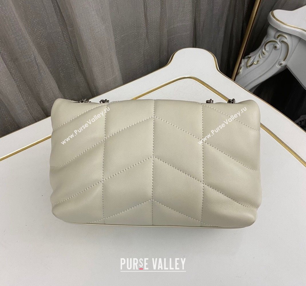 Saint Laurent Toy Puffer Bag in Lambskin 759337 Blanc Vintage White/Silver 2023 (nana-231129049)