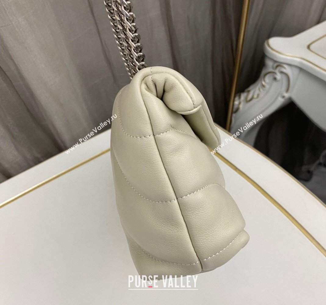 Saint Laurent Toy Puffer Bag in Lambskin 759337 Blanc Vintage White/Silver 2023 (nana-231129049)