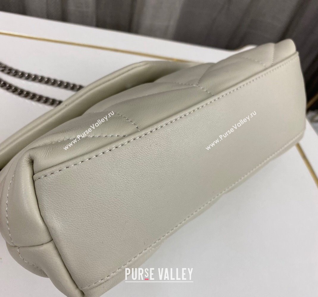 Saint Laurent Toy Puffer Bag in Lambskin 759337 Blanc Vintage White/Silver 2023 (nana-231129049)