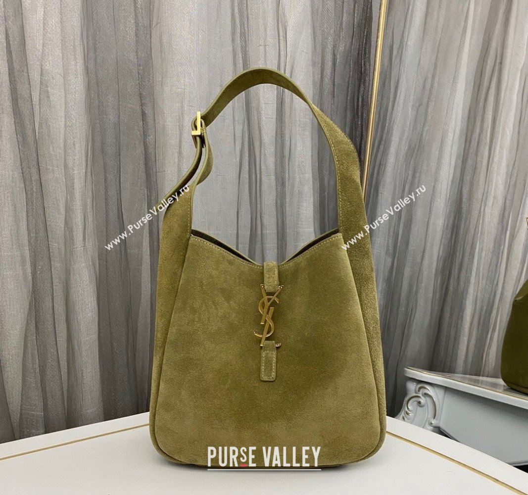 Saint Laurent LE 5 À 7 Soft Small Hobo Bag in Velvet 713938 Green 2023 (nana-231129051)