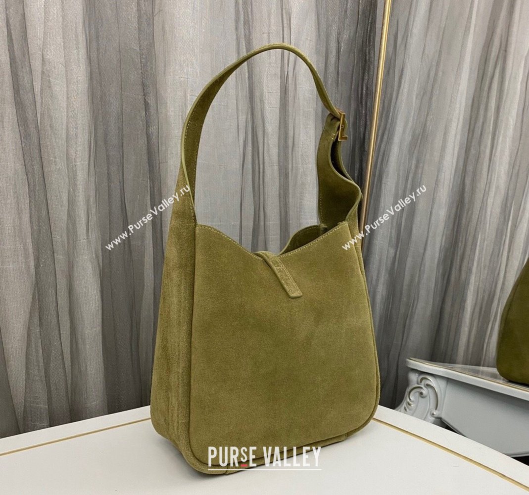 Saint Laurent LE 5 À 7 Soft Small Hobo Bag in Velvet 713938 Green 2023 (nana-231129051)