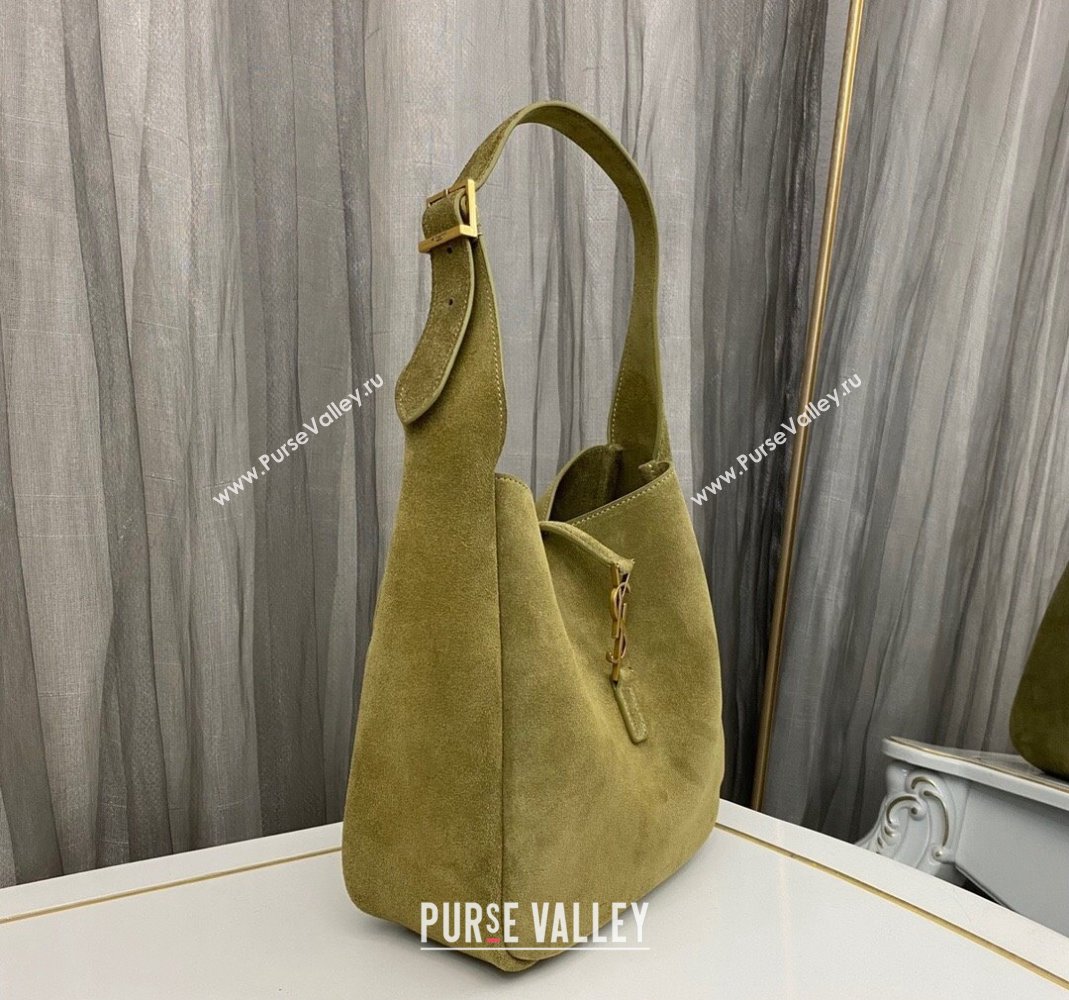 Saint Laurent LE 5 À 7 Soft Small Hobo Bag in Velvet 713938 Green 2023 (nana-231129051)