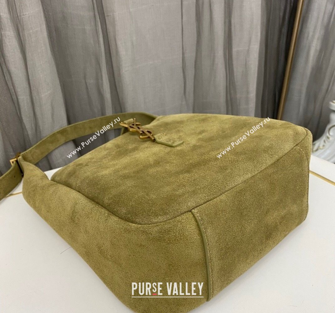 Saint Laurent LE 5 À 7 Soft Small Hobo Bag in Velvet 713938 Green 2023 (nana-231129051)