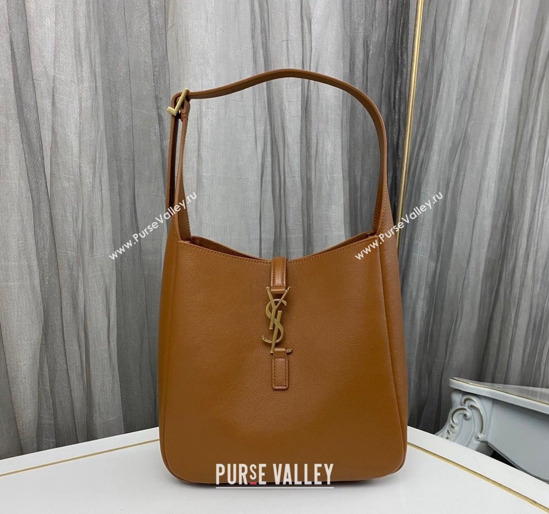 Saint Laurent LE 5 À 7 Soft Small Hobo Bag in Smooth Leather 713938 Caramel Brown 2023 (nana-231129053)