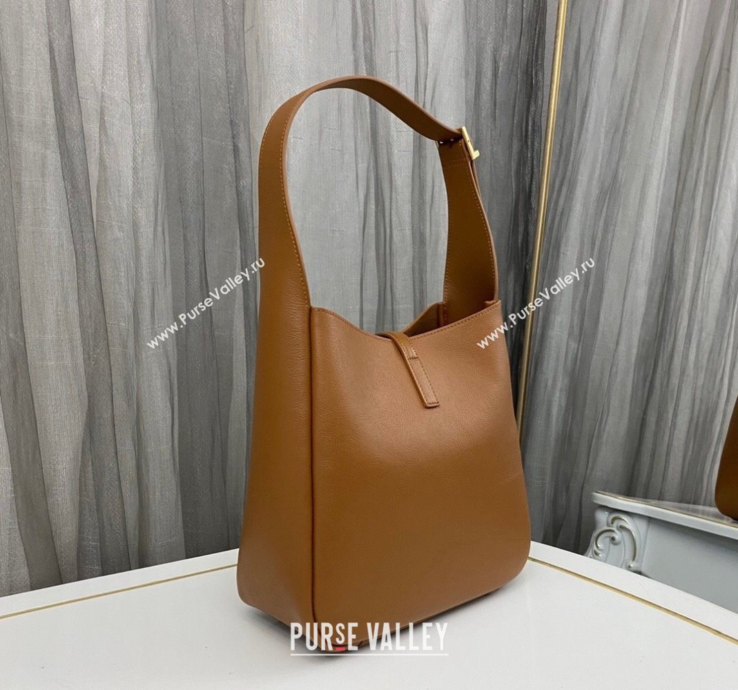 Saint Laurent LE 5 À 7 Soft Small Hobo Bag in Smooth Leather 713938 Caramel Brown 2023 (nana-231129053)