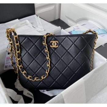 Chanel Shiny Lambskin Large Hobo Bag AS4450 Black 2023 (yezi-231127056)