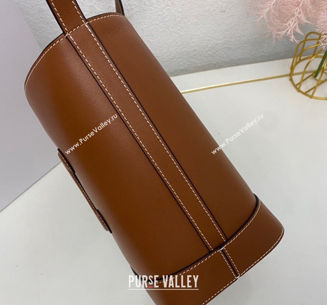 Celine Cuir Triomphe Small Bucket bag in Smooth Calfskin 198243 Brown 2023 (nana-231129013)