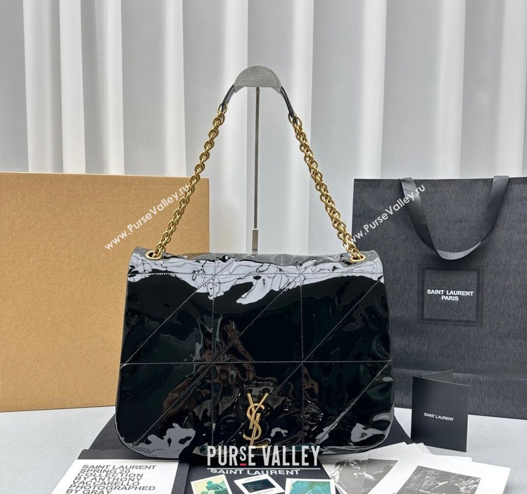 Saint Laurent Jamie 4.3 Large Bag in Patent Leather 742431 Black 2023 1350 TOP (ningm-231129055)