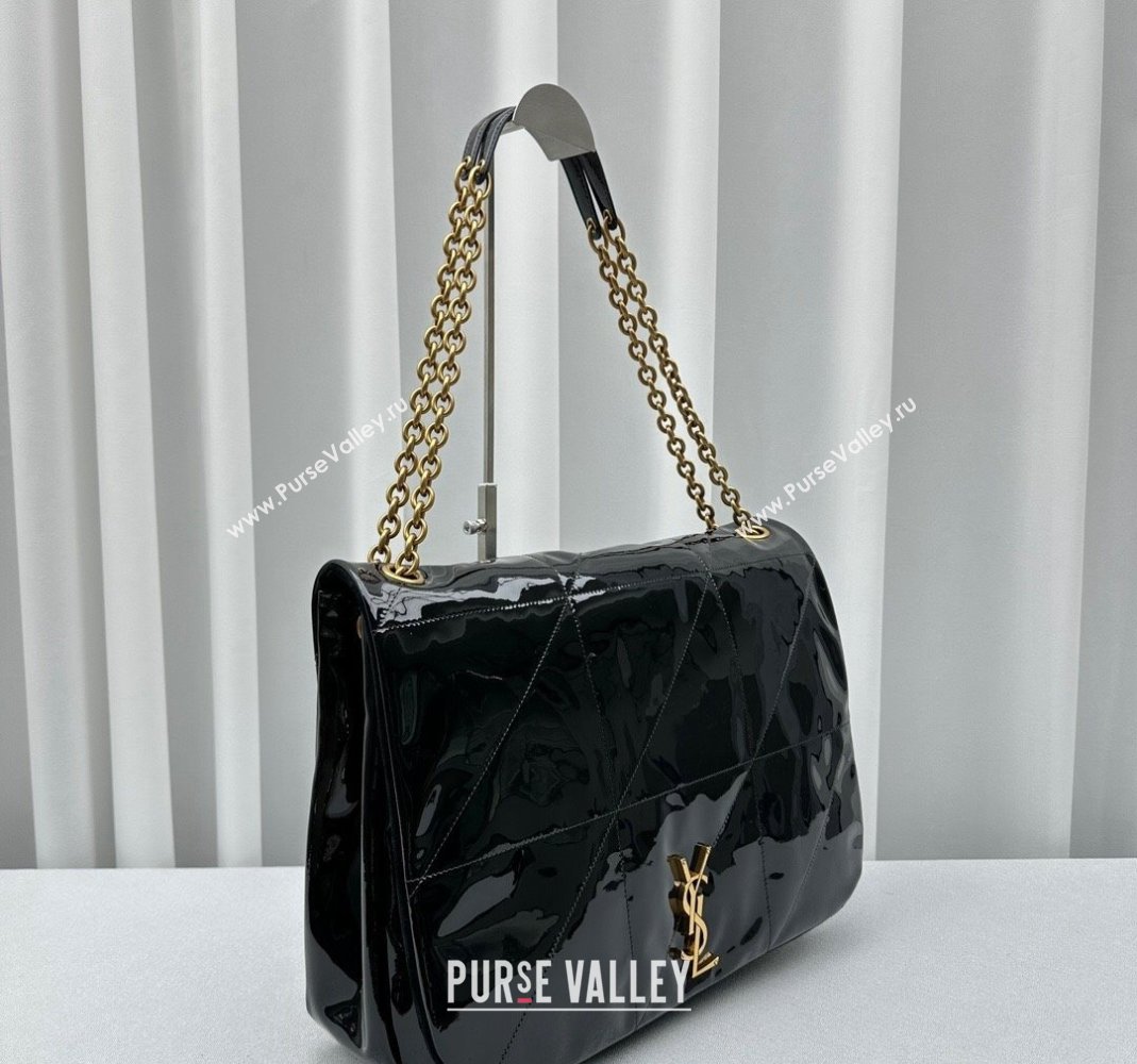 Saint Laurent Jamie 4.3 Large Bag in Patent Leather 742431 Black 2023 1350 TOP (ningm-231129055)