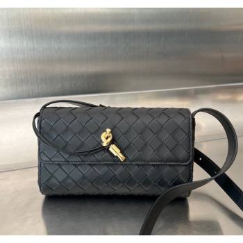 Bottega Veneta Mini Andiamo Cross-Body Bag in Intrecciato Leather Black 2023 755545 (WT-231130029)