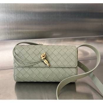 Bottega Veneta Mini Andiamo Cross-Body Bag in Intrecciato Leather Travetine Green 2023 755545 (WT-231130030)