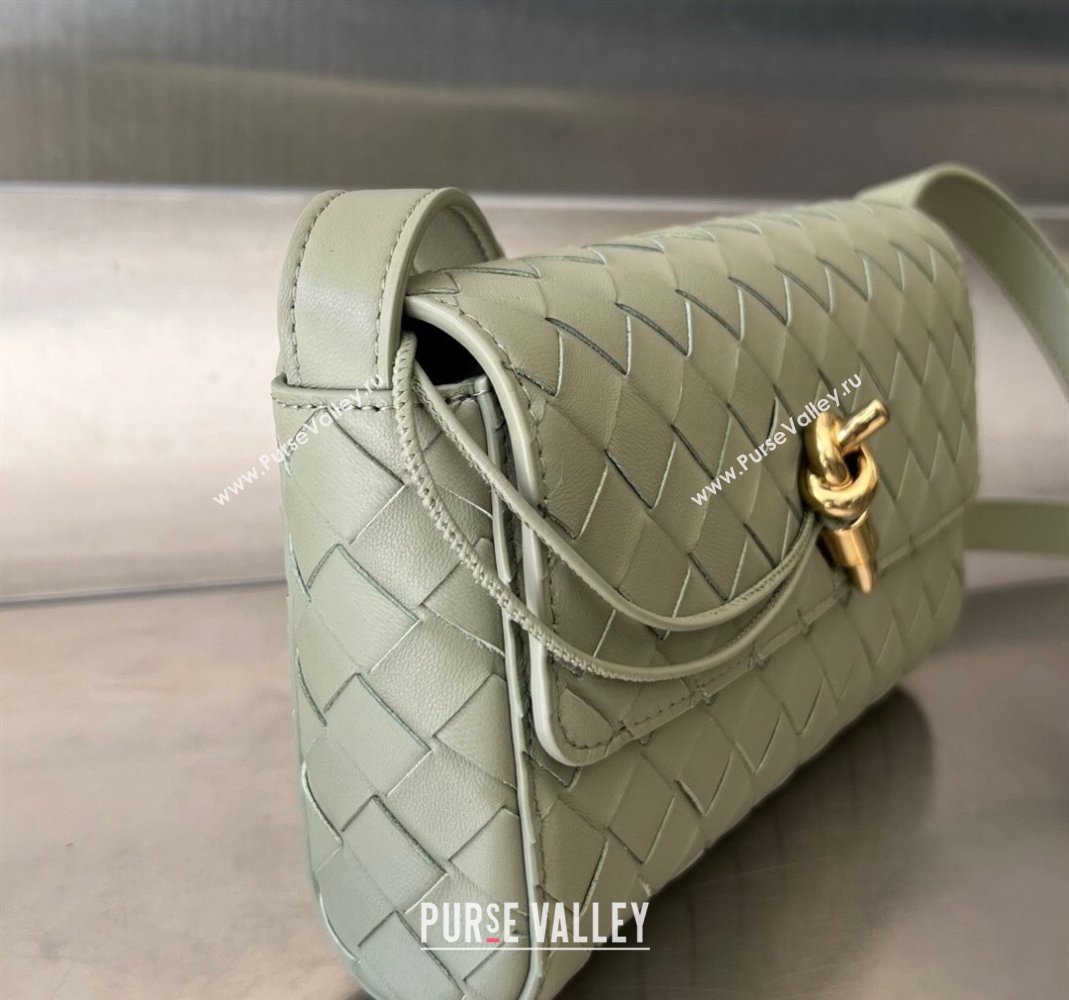 Bottega Veneta Mini Andiamo Cross-Body Bag in Intrecciato Leather Travetine Green 2023 755545 (WT-231130030)