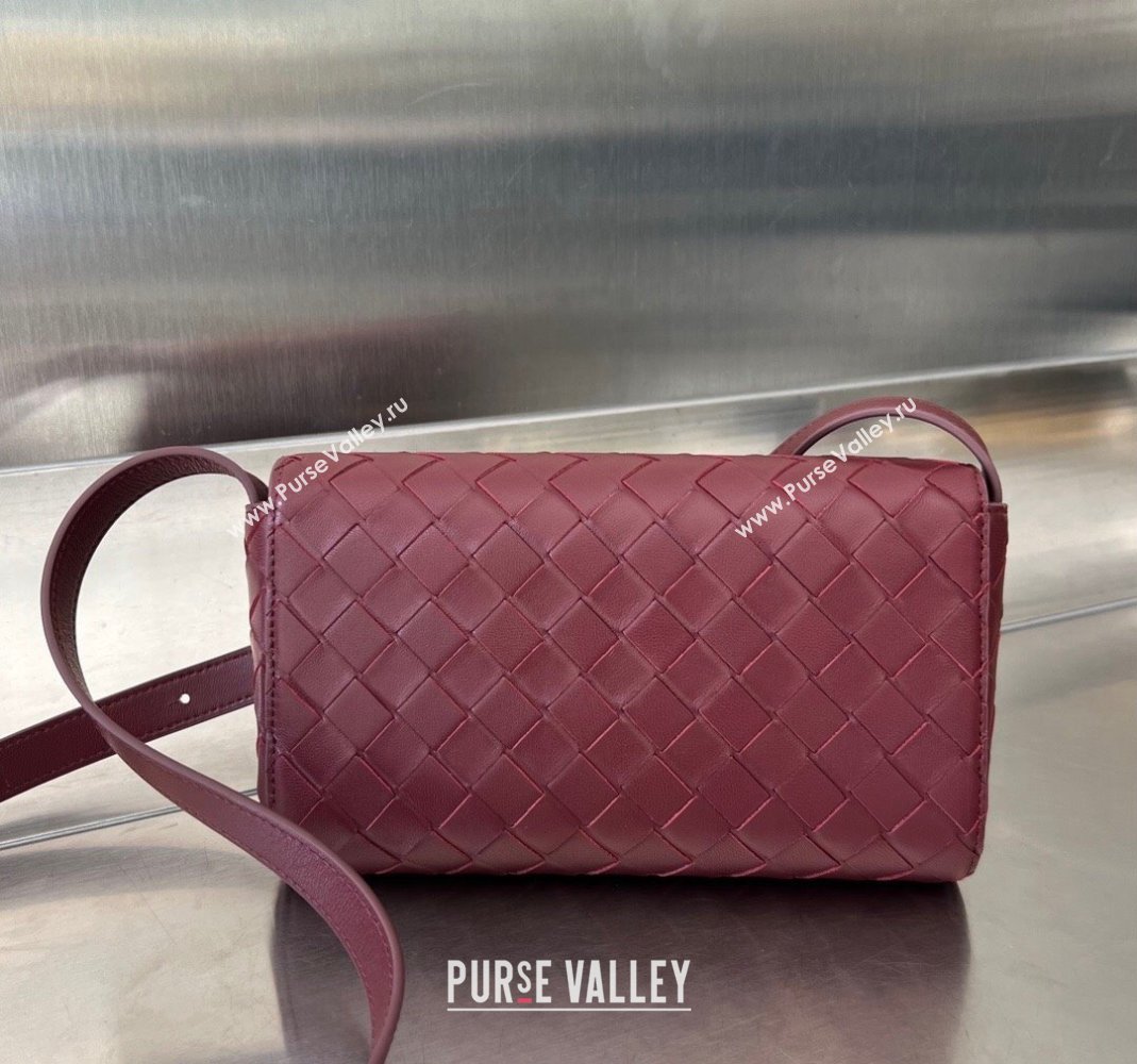 Bottega Veneta Mini Andiamo Cross-Body Bag in Intrecciato Leather Barolo Red 2023 755545 (WT-231130032)