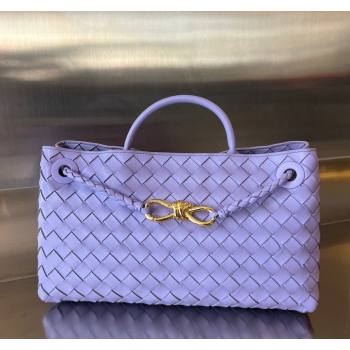 Bottega Veneta Small East/West Andiamo Top Handle Bag in Intrecciato Leather 754990 Amethyst Purple 2023 (WT-231130037)