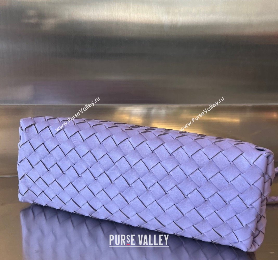 Bottega Veneta Small East/West Andiamo Top Handle Bag in Intrecciato Leather 754990 Amethyst Purple 2023 (WT-231130037)