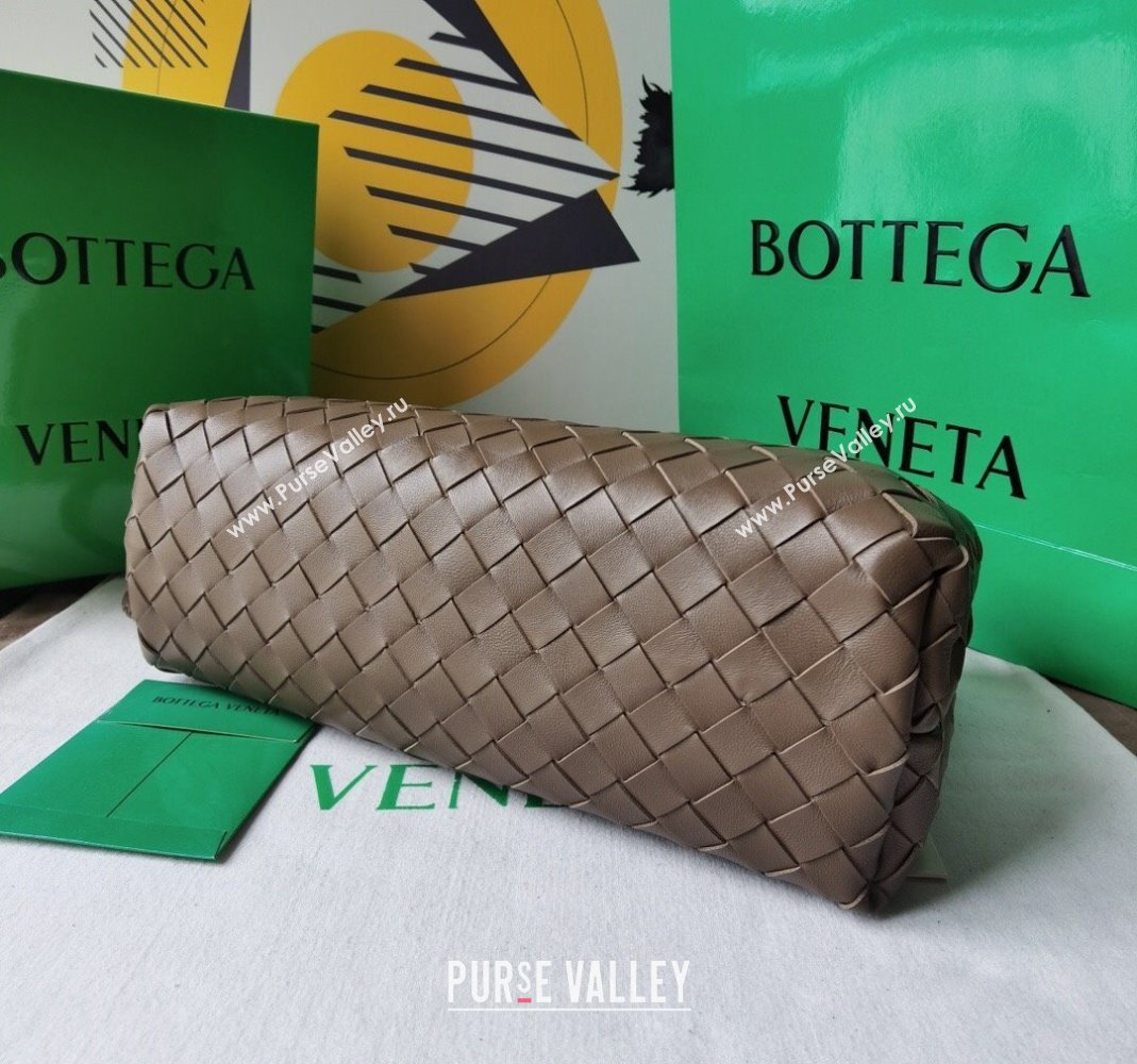 Bottega Veneta Small East/West Andiamo Top Handle Bag in Intrecciato Leather 754990 Taupe Grey2023 (WT-231130039)