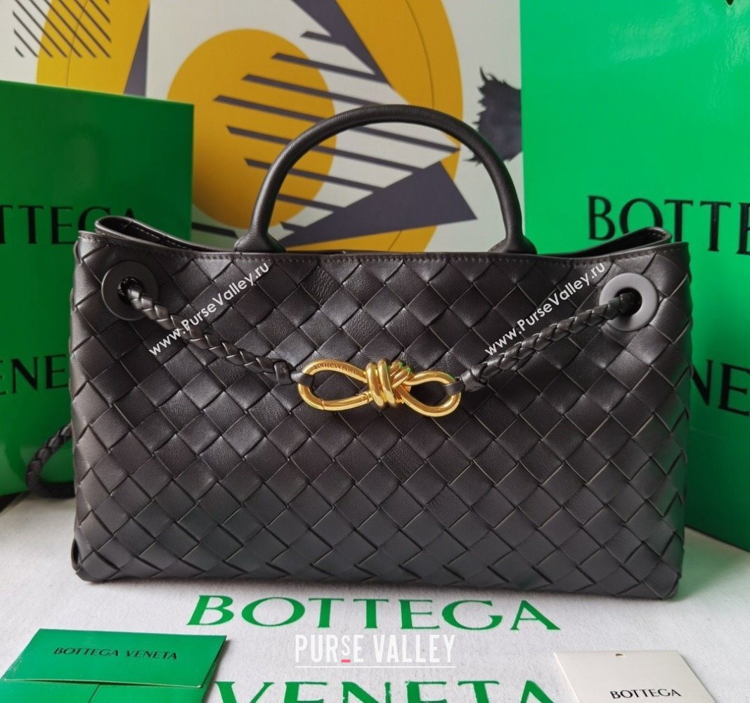 Bottega Veneta Small East/West Andiamo Top Handle Bag in Intrecciato Leather 754990 Fondant Brown 2023 (WT-231130040)