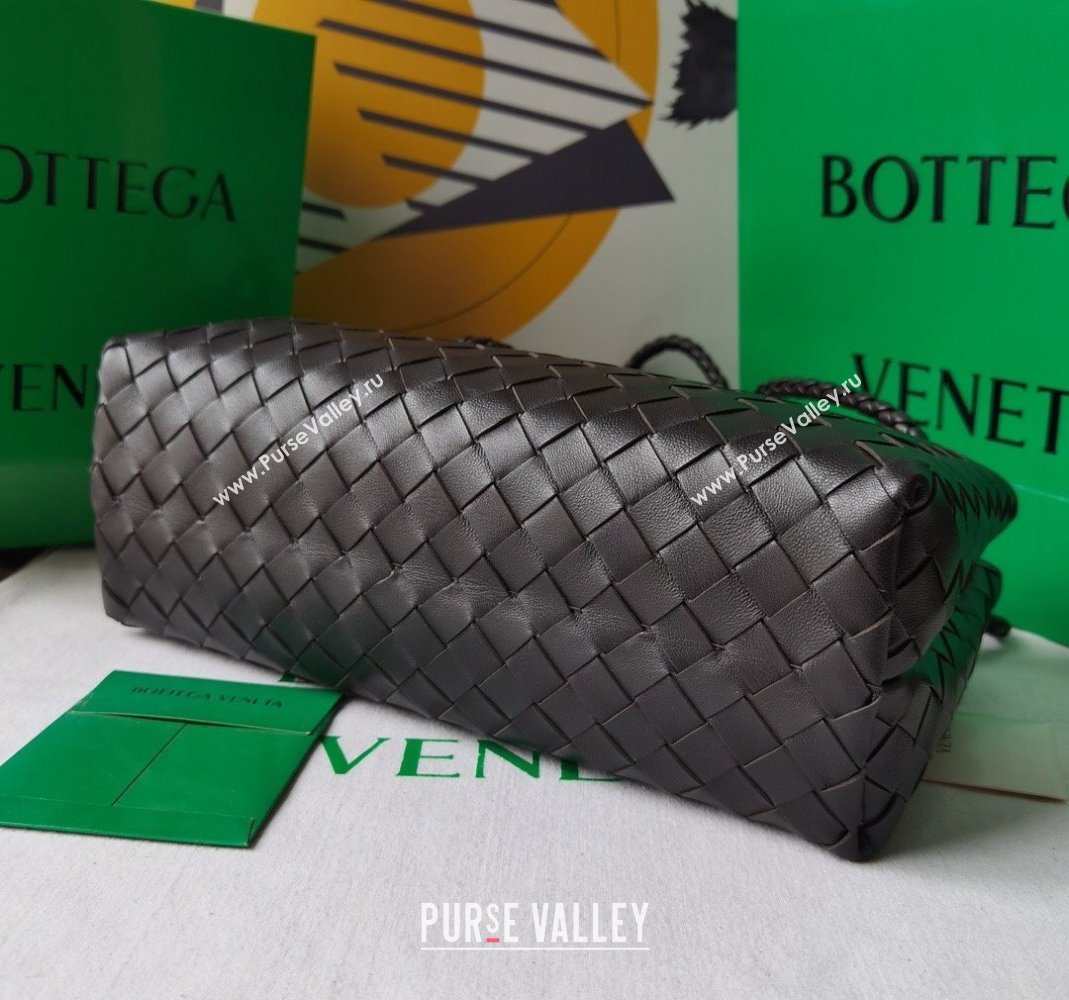 Bottega Veneta Small East/West Andiamo Top Handle Bag in Intrecciato Leather 754990 Fondant Brown 2023 (WT-231130040)