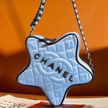 Chanel Satin Star Handbag AS4579 Light Blue 2023 (yezi-231127007)