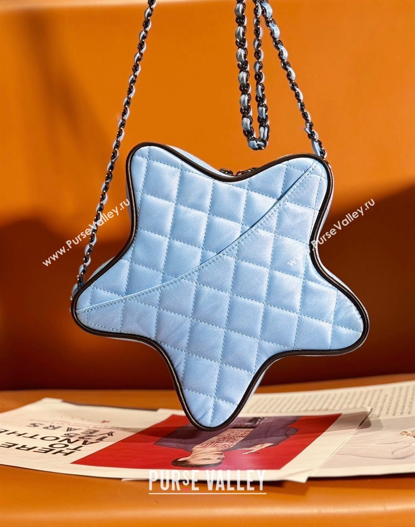 Chanel Satin Star Handbag AS4579 Light Blue 2023 (yezi-231127007)