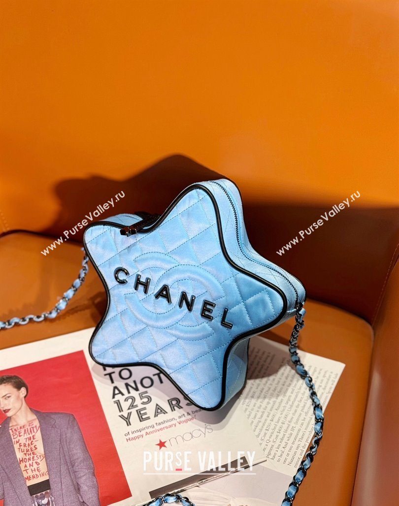 Chanel Satin Star Handbag AS4579 Light Blue 2023 (yezi-231127007)