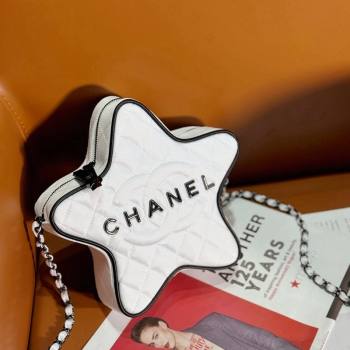 Chanel Satin Star Handbag AS4579 White/Black 2023 (yezi-231127010)