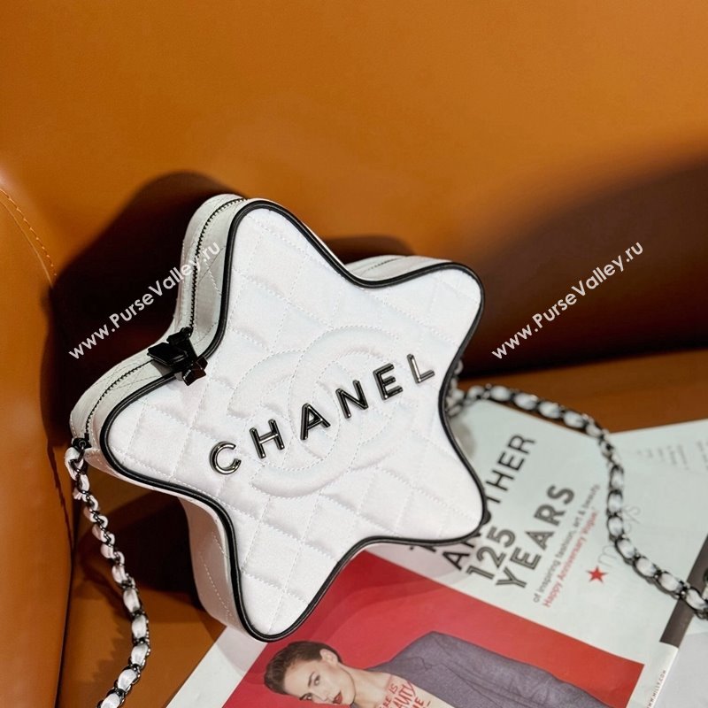 Chanel Satin Star Handbag AS4579 White/Black 2023 (yezi-231127010)