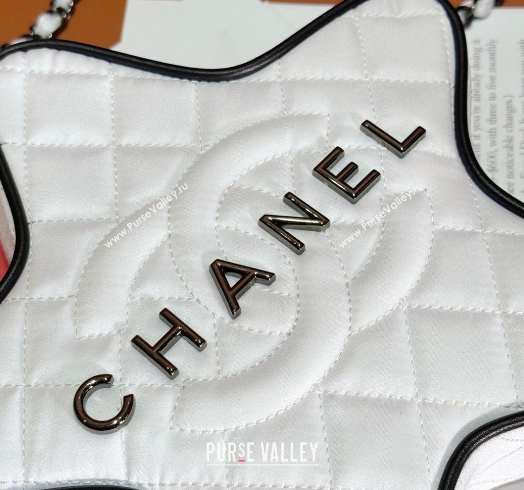 Chanel Satin Star Handbag AS4579 White/Black 2023 (yezi-231127010)