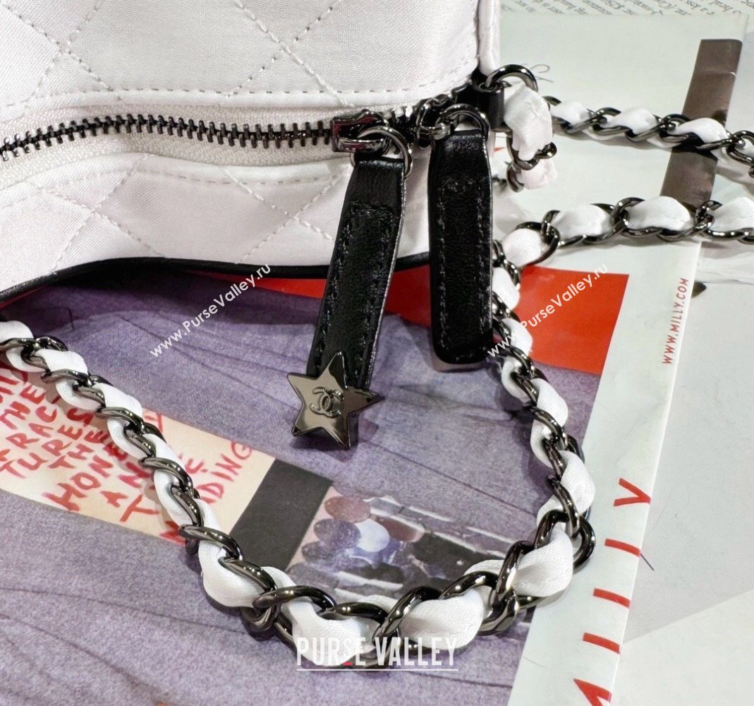 Chanel Satin Star Handbag AS4579 White/Black 2023 (yezi-231127010)