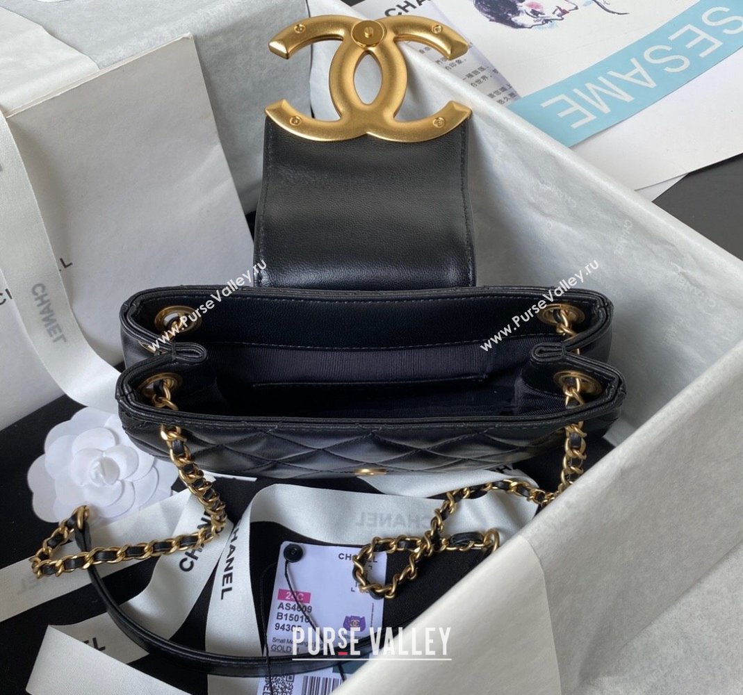 Chanel Lambskin Small Messenger Bag AS4609 Black 2023 (yezi-231127014)