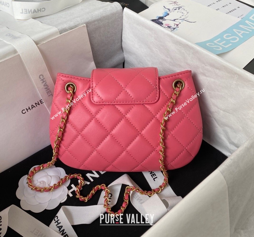 Chanel Lambskin Small Messenger Bag AS4609 Peachy Pink 2023 (yezi-231127015)