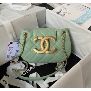 Chanel Lambskin Small Messenger Bag AS4609 Light Green 2023 (yezi-231127016)