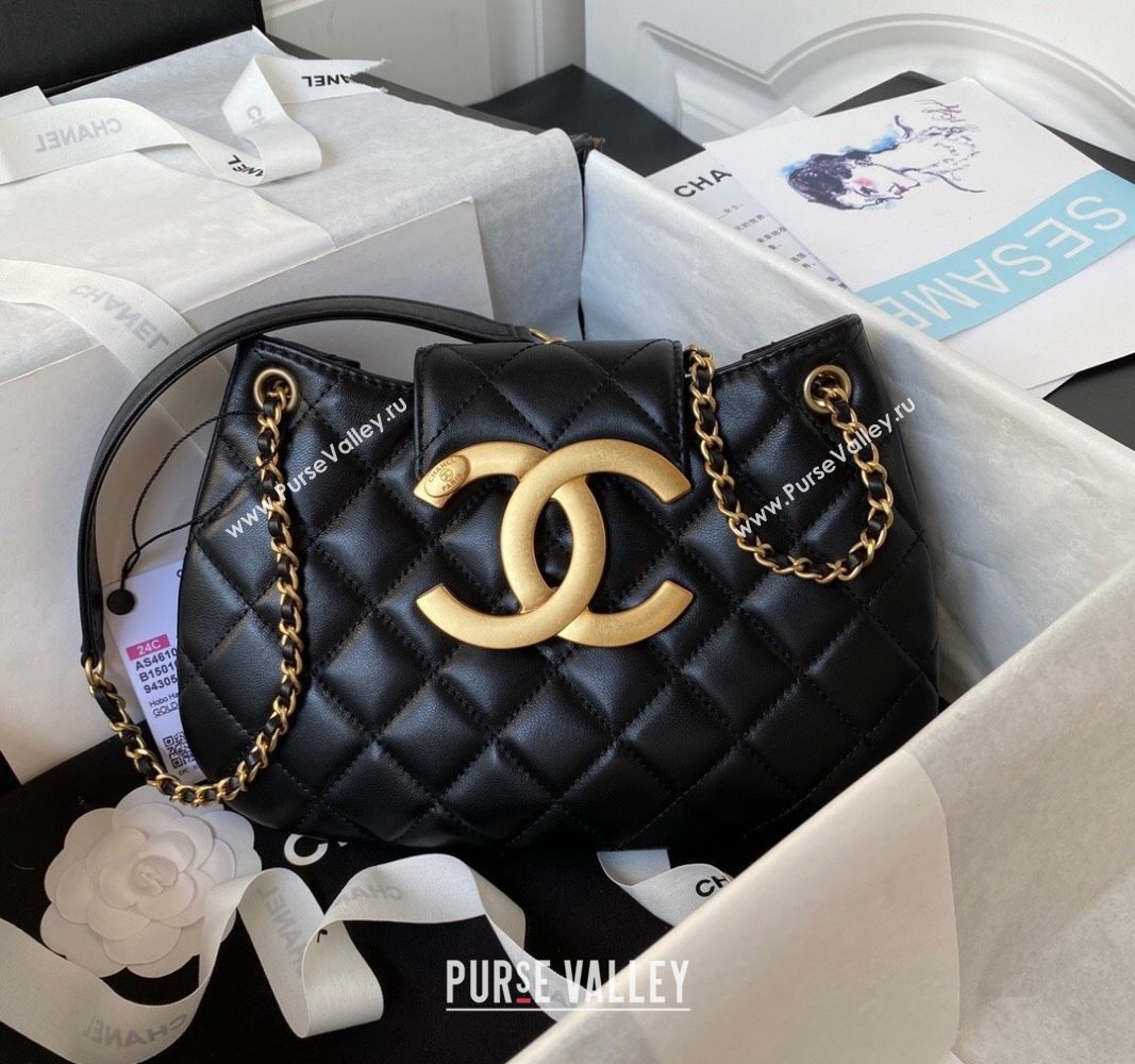 Chanel Lambskin Medium Messenger Bag AS4610 Black 2023 (yezi-231127018)