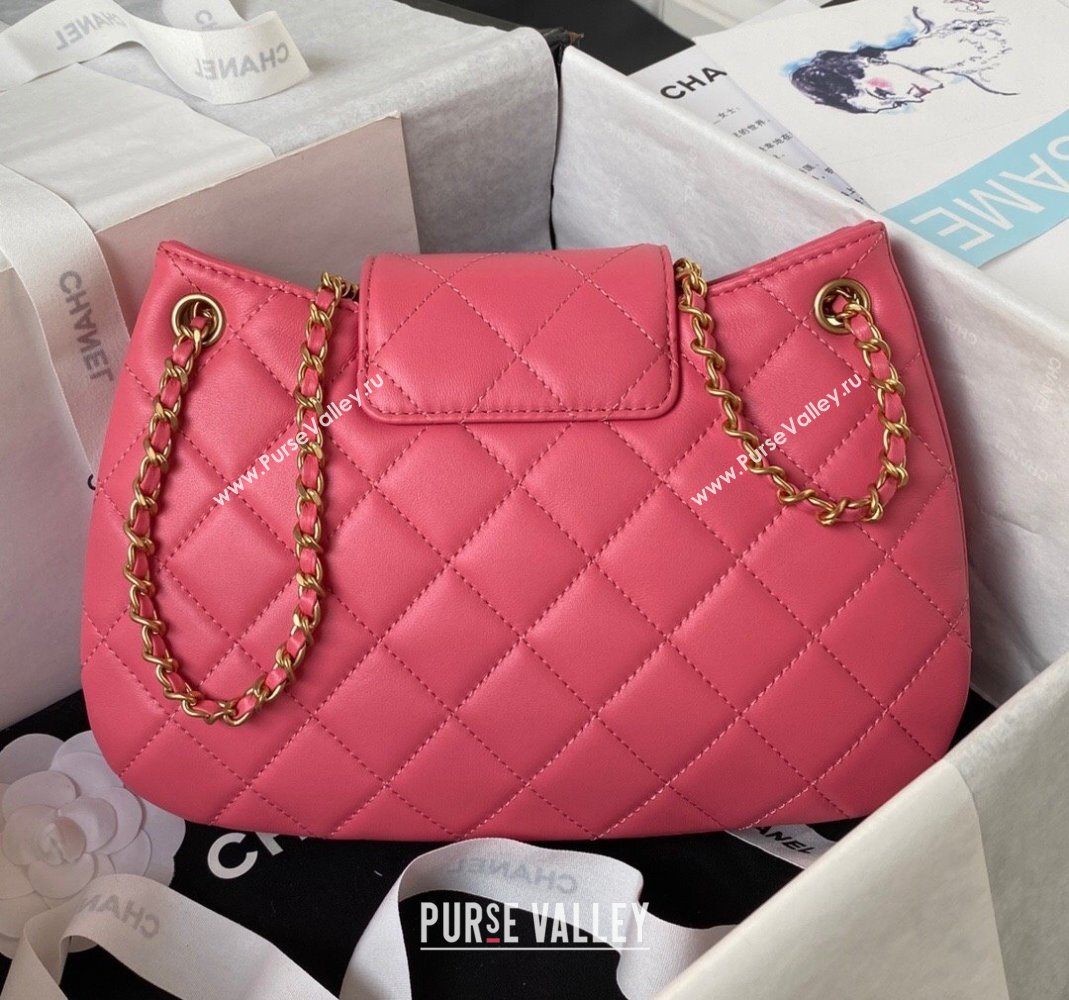 Chanel Lambskin Medium Messenger Bag AS4610 Peachy Pink 2023 (yezi-231127019)