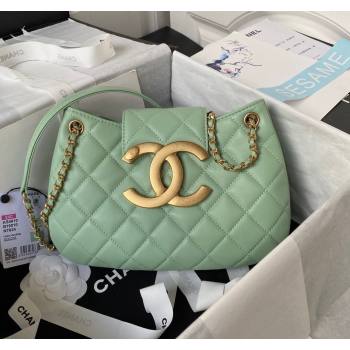 Chanel Lambskin Medium Messenger Bag AS4610 Light Green 2023 (yezi-231127021)