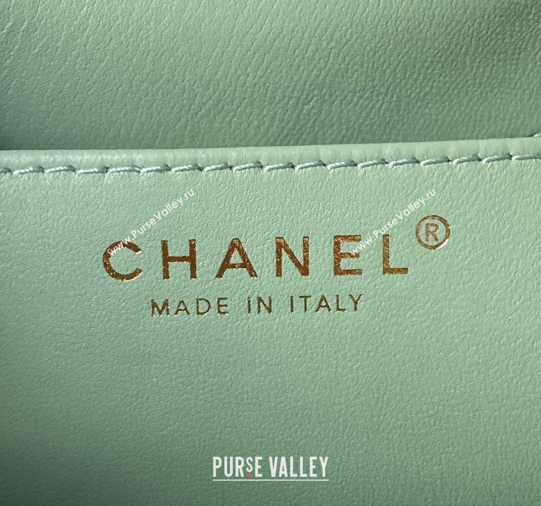 Chanel Lambskin Medium Messenger Bag AS4610 Light Green 2023 (yezi-231127021)