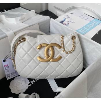 Chanel Lambskin Medium Messenger Bag AS4610 White 2023 (yezi-231127022)