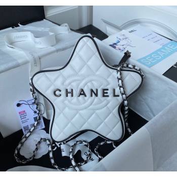 Chanel Lambskin Star Handbag AS4579 White/Black 2023 (yezi-231127002)